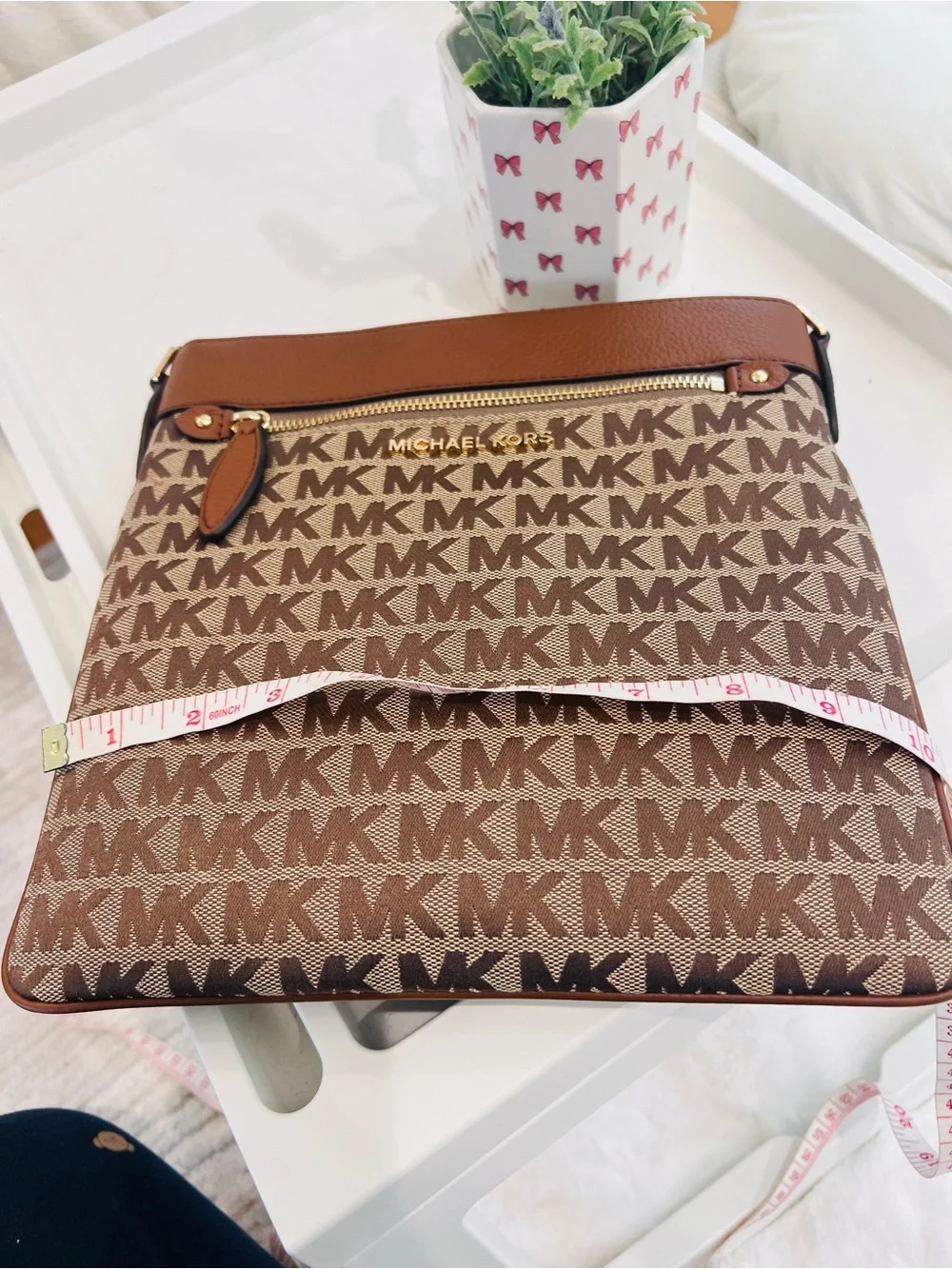 Michael Kors Men's Brown MK Logo Crossbody Bag